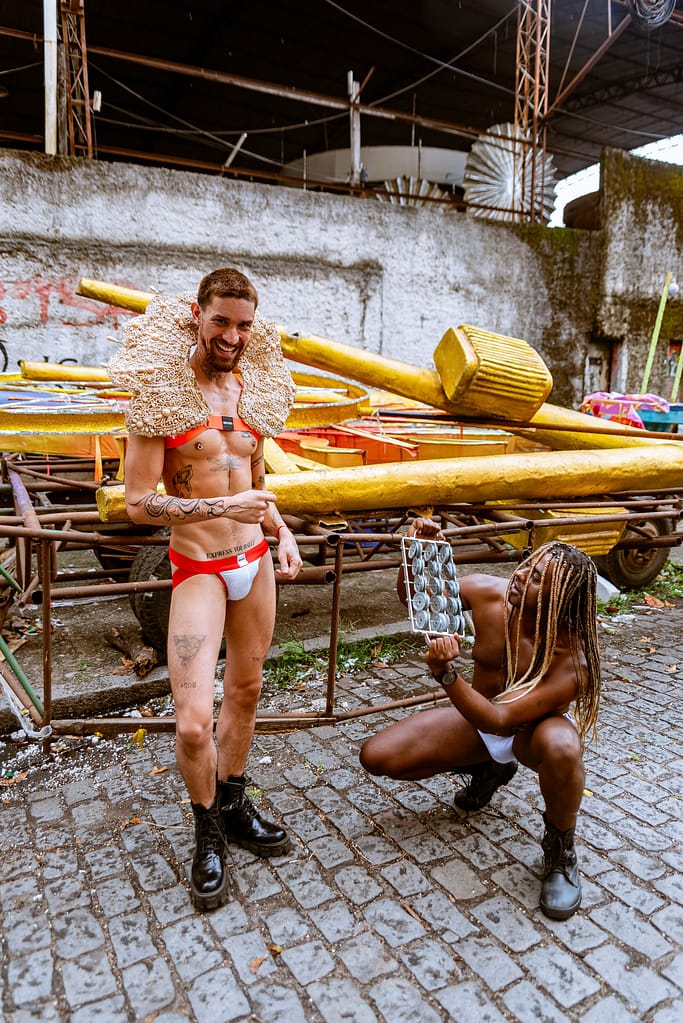 Jockstrap Vermelha e branca e cueca algodão SevenMen